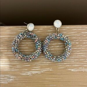 LOFT Pastel Beaded Hoop Earrings